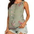 thumbnail image 3 of TaTaai Womens Casual Gathered Crew Neck Printed Sleeveless Chiffon Top Soft Lightweight Breathable Fashion Blouse Versatile For Daily Wear Party Gatherings Gift, 3 of 8