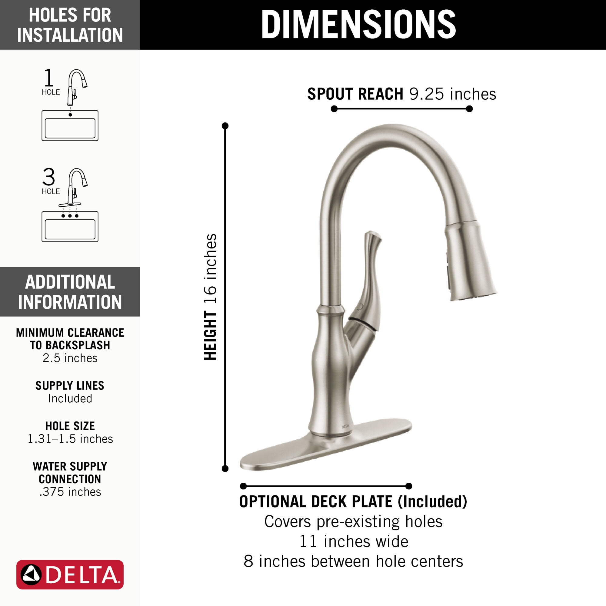 Delta Ophelia Pull-Down Kitchen Faucet - 19888Z-SP-DST - Spotshield Stainless