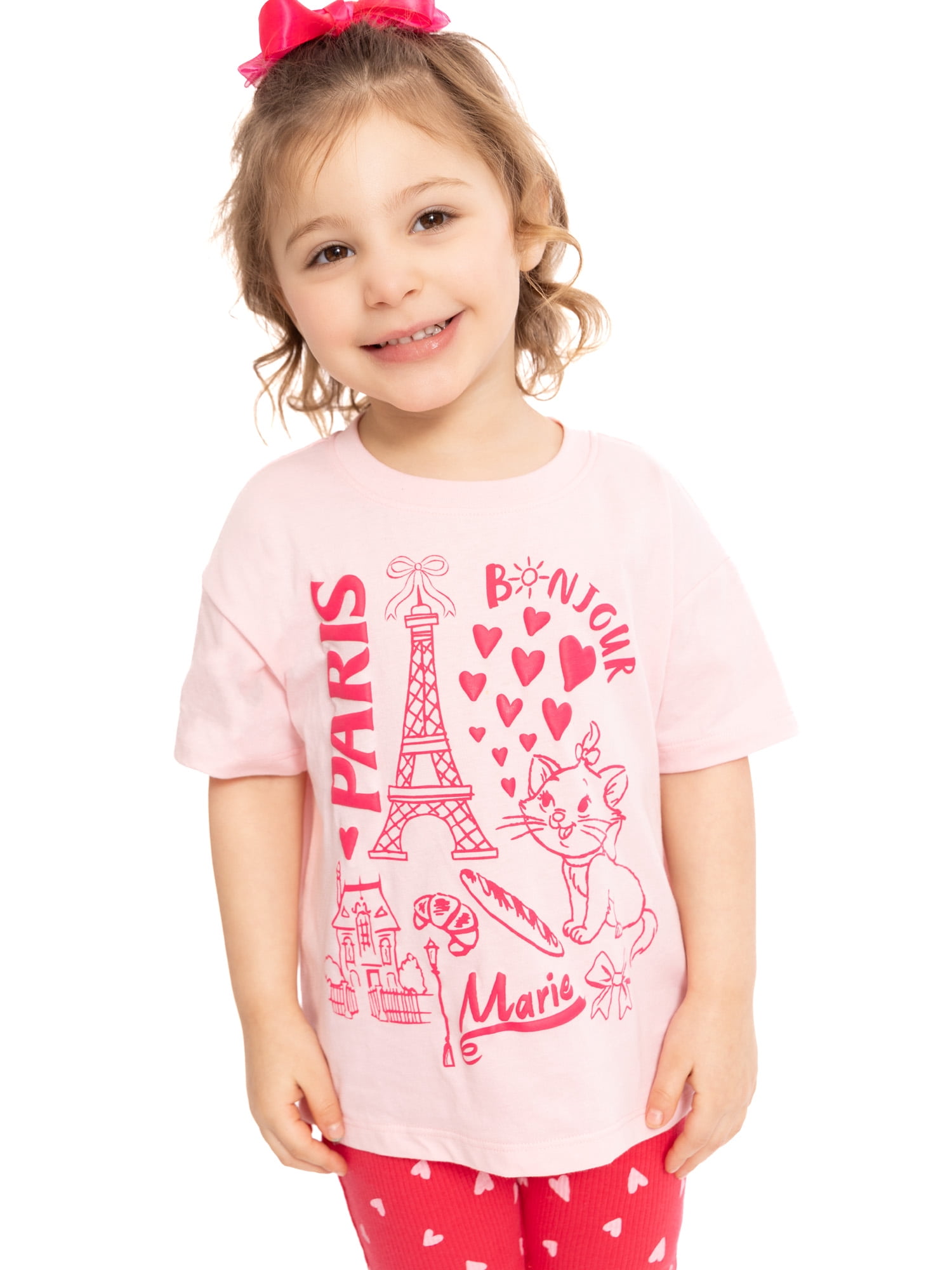 The Aristocats Marie Toddler Girls Graphic Tee and Biker Shorts Set, 2-Piece, Sizes 12M-5T