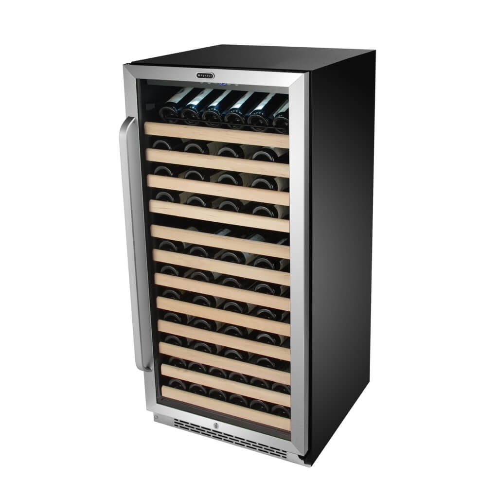 Whynter 100 Bottle 12 Shelf Built In Wine Refrigerator, Stainless Steel