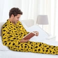 thumbnail image 6 of Naloa Dinosaur Men’s Pajamas Set - Long Sleeve Button Down Sleep Shirt and Pajama Bottoms Sleepwear Set-X-Large, 6 of 7