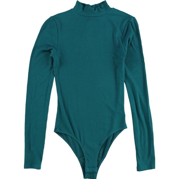 Self Esteem Womens Juniors Ribbed Long Sleeves Bodysuit