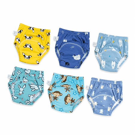 FLORNIX 6 Pack Unisex Cotton Reusable Potty Training Underwear Breathable Toddler Boys and Girls Pee Training Underpants Waterproof Training Pants