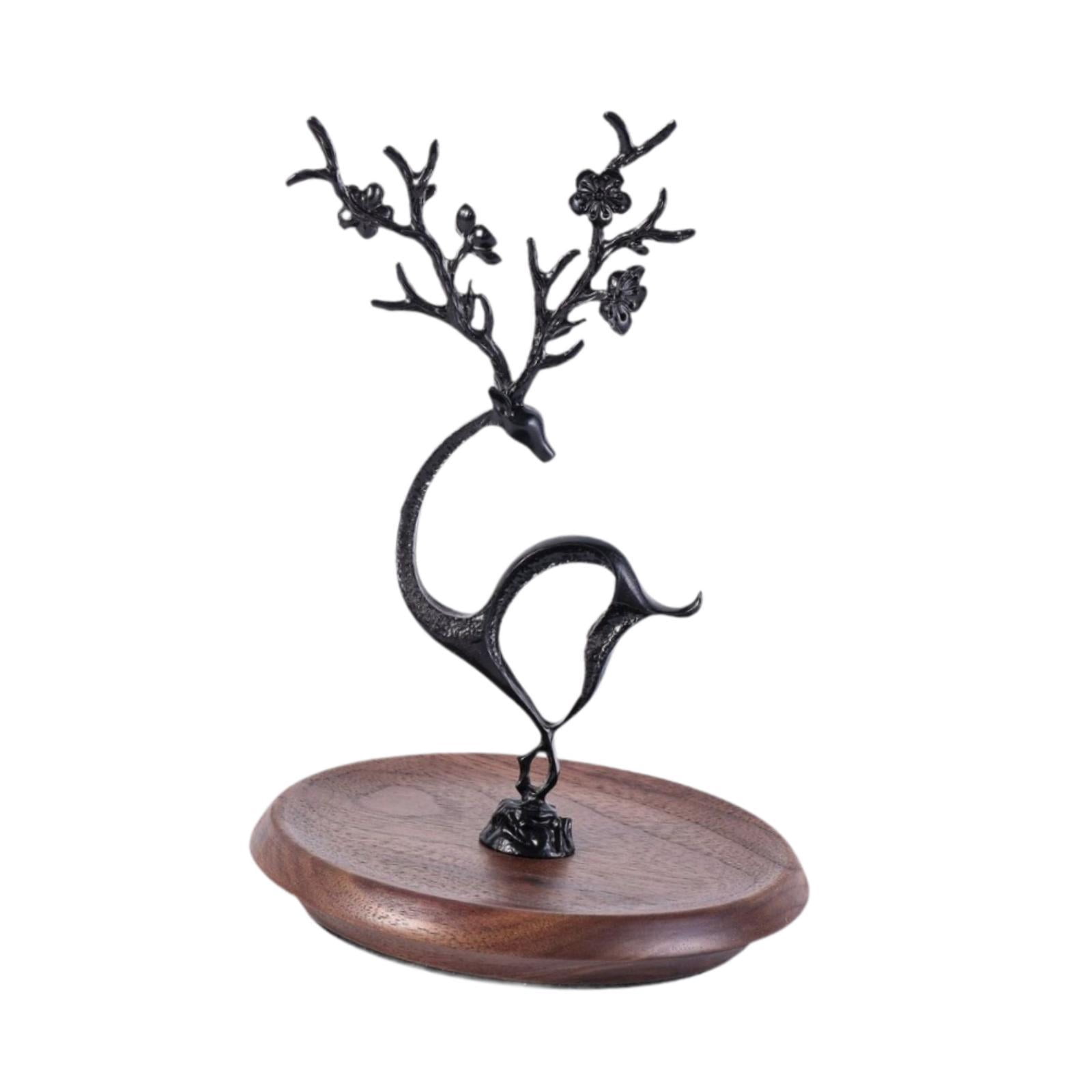 Milageto Storage Rack Jewelry Tree Stand Modern Jewelry Rack Earring Hanger Organizer for Earrings Necklace Hair Accessories , black