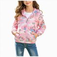 thumbnail image 3 of NOLDARES Girls Boys Rain Jacket, Windbreaker Kids Raincoat Waterproof Zip Jacket with Fleece Liner(Watermelon Red,18-24 Months), 3 of 5