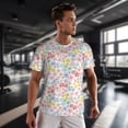 thumbnail image 3 of Wukai Retro Floral Print Men's Short-Sleeved Mesh T-Shirt,Quick-Dry Short Sleeve Workout T-Shirt-6X-Large, 3 of 8