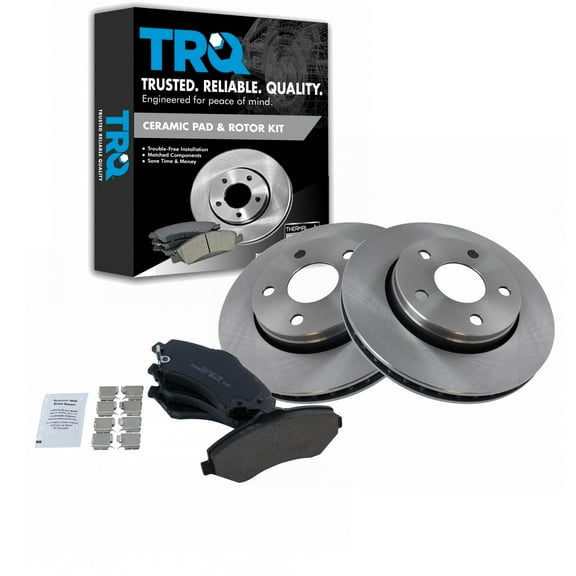 TRQ Premium Posi Ceramic Brake Pad & Rotor Front Kit Fits Select Wrangler Truck