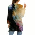 thumbnail image 3 of QATAINLAV Cardigan for Women Plus Size Loose Cover Up Kimonos 2024 Summer Lightweight Casual Hem Shawl 3/4 Sleeve Graffiti Print Duster Cardigans Best Sales Today Multicolor XXL, 3 of 6