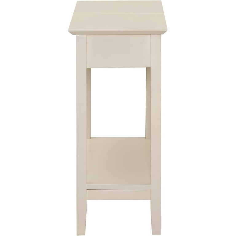 Naomi Home Roxy Narrow End Table with Storage, Flip Top Narrow Side Tables for Small Spaces, Slim End Table with Storage Shelf, Skinny Nightstand