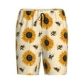thumbnail image 4 of Wukai Sunflowers And Bee Men’s Short Pajama Pants With Pockets Soft Sleep Pj Shorts for Men-Small, 4 of 6