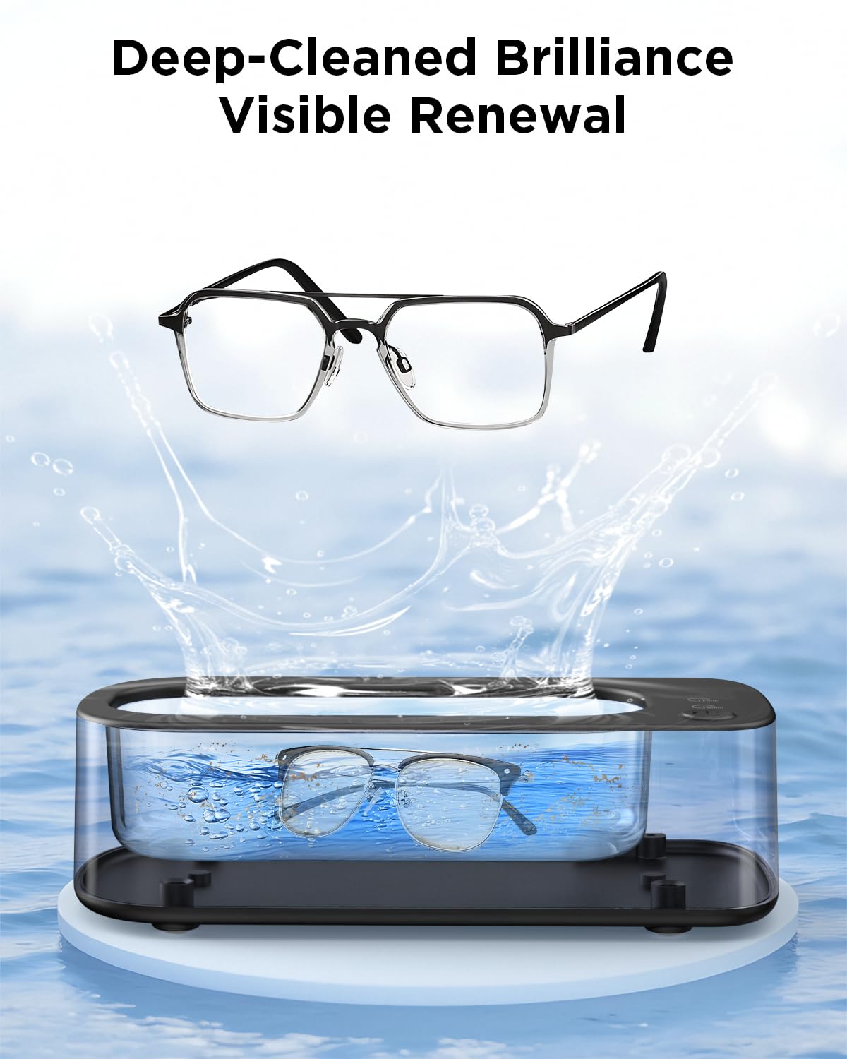 Ultrasonic Jewelry Cleaner Machine: 48KHz Ultra Sonic Cleaner for Jewelry,Eyeglass,Rings,Watch Band,Dentures,with Dual Cleaning Modes,350ML 304 Stainless Steel Tank,Gift for Wife,Mom,Daughter