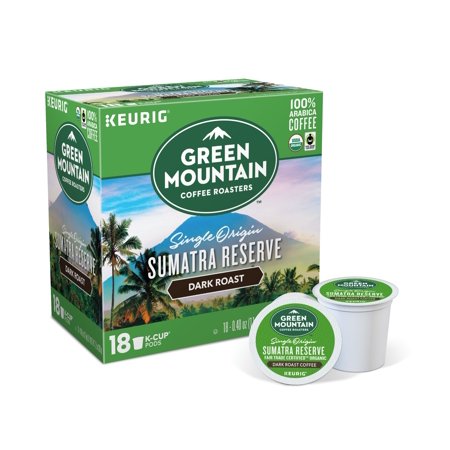 Green Mountain Coffee Roasters Sumatran Reserve Keurig Single-Serve K-Cup pods, Dark Roast Coffee, 18 Count