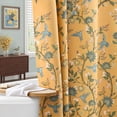 thumbnail image 3 of Mustard Yellow Cotton Floral Shower Curtain,Vintage Anthropologie Shower Curtains for Bathroom,72Wx72H, 3 of 7