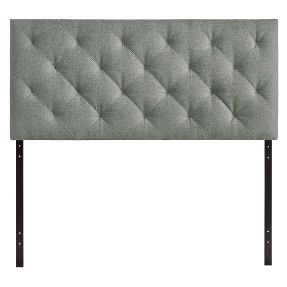Theodore Queen Upholstered Fabric Headboard Gray