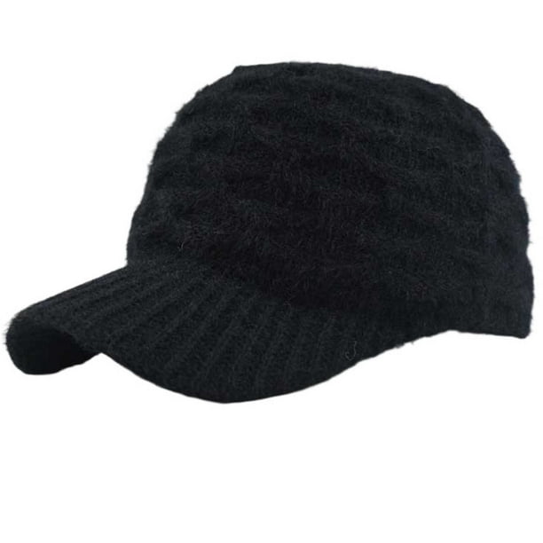 Sombreros de béisbol de lana de punto cálidos, sombrero de color sólido para mujer, sombrero para mujer
