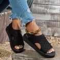 thumbnail image 6 of Women's Fashion Solid Color Mesh Breathable Anti- Open Toe Platform Sandals Lightweight Comfortable Summer Casual Slippers with Thick Sole for Beach, Pool, Daily Walking, 6 of 9