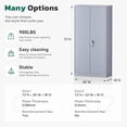 thumbnail image 2 of SOLAURA 72 inches Tall Metal Garage Storage Cabinets, Lockable Steel Storage Cabinet with Doors and Adjustable Shelves for Office, Home, Shops, Garage, Assembly Required, Cement Gray, 2 of 7