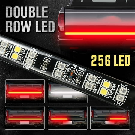 256 LED Car Daytime Running Light DRL Daylight Lamp with Strip Turn Signal Indicators Reverse Tail