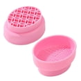thumbnail image 3 of CuiLiyq 2 in 1 Makeup Brush Cleaning Mat With Drying Holder, Silicon Cleaner Pad, Cosmetic Organizer Rack, Portable Washing Tool for Makeup (Pink), 3 of 8