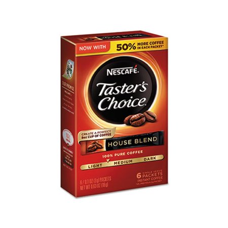 Taster s Choice House Blend Instant Coffee 0.1oz Stick  6/Box  12Box/Carton