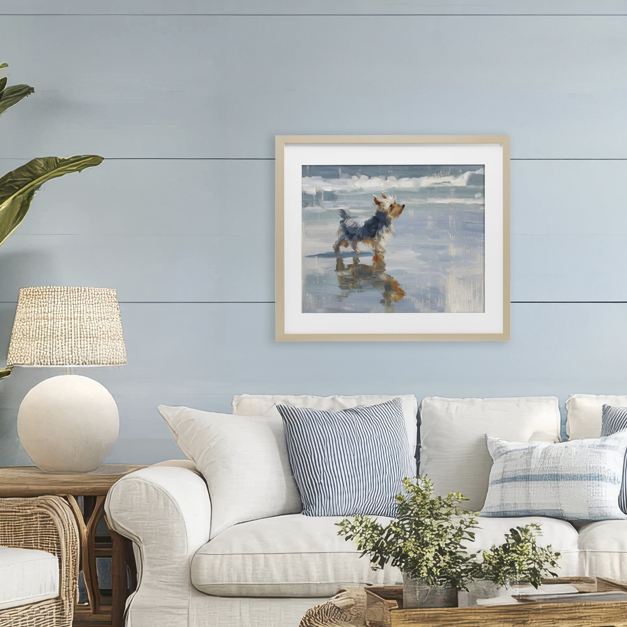 Stupell Industries Yorkie's Quiet Moment Birch Framed Print Under Glass, design by Svetlana Aleynikova