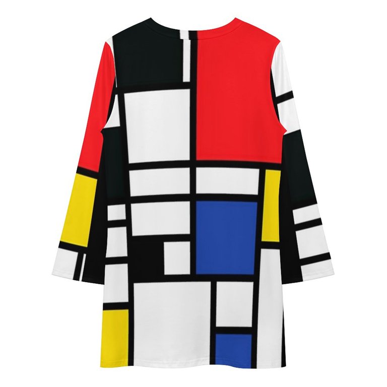 piet mondrian - Composition with Red Blue yellow black white Long Sleeved  Dress Summer skirt luxury dresses - Walmart.com