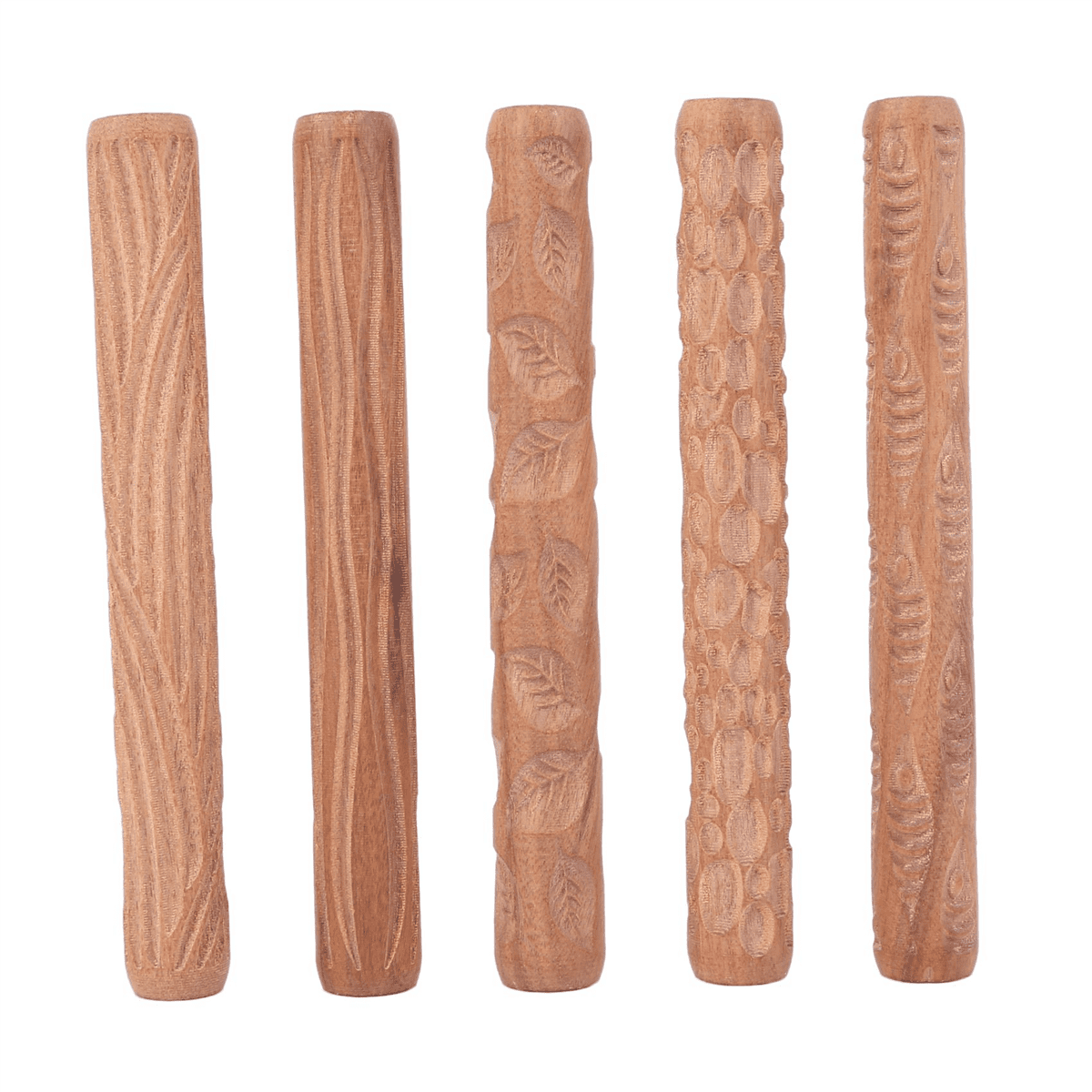 50PCS Pottery Tools Wood Hand Rollers for Clay Clay Stamp Clay Pattern Roller,50pcs * Clay Pattern Roller,Wood Color