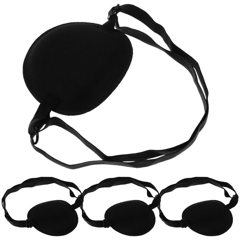  Nuanchu Pirate Eye Patches Adjustable Eye Patch 3D Lazy  Comfortable Single Eye Patches for Kids Adults Pirate Theme Party(Black, 18  Pcs, Basic Style) : Health & Household