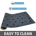 thumbnail image 3 of Drymate Pet Bowl Placemat, Dog & Cat Food Feeding Mat - Absorbent Fabric, Waterproof Backing, Slip-Resistant - Machine Washable/Durable (12” x 20”) (Grey Stripe Black Paw), 3 of 5