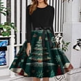 thumbnail image 2 of Women's Fashion Round Neck Slim-Fit Christmas Print Long-Sleeved Dress, Holiday Print, Retro Style, Party Wear, Casual Dress, Comfort Fit, Festive,Dark Green,3XL, 2 of 6