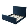 thumbnail image 6 of Posh Living Alex Velvet Upholstered Platform King Bed in Navy Blue, 6 of 8