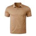 thumbnail image 3 of Chiccall Mens Vintage Hiking Shirts Solid Short Sleeve Casual Summer Fishing Shirts S Khaki, 3 of 5