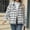 White, variant on Oplxuo Women's Wool Blend Plaid Jackets Lapel Button Down Loose Outerwear Fall Winter Casual Trench Coats