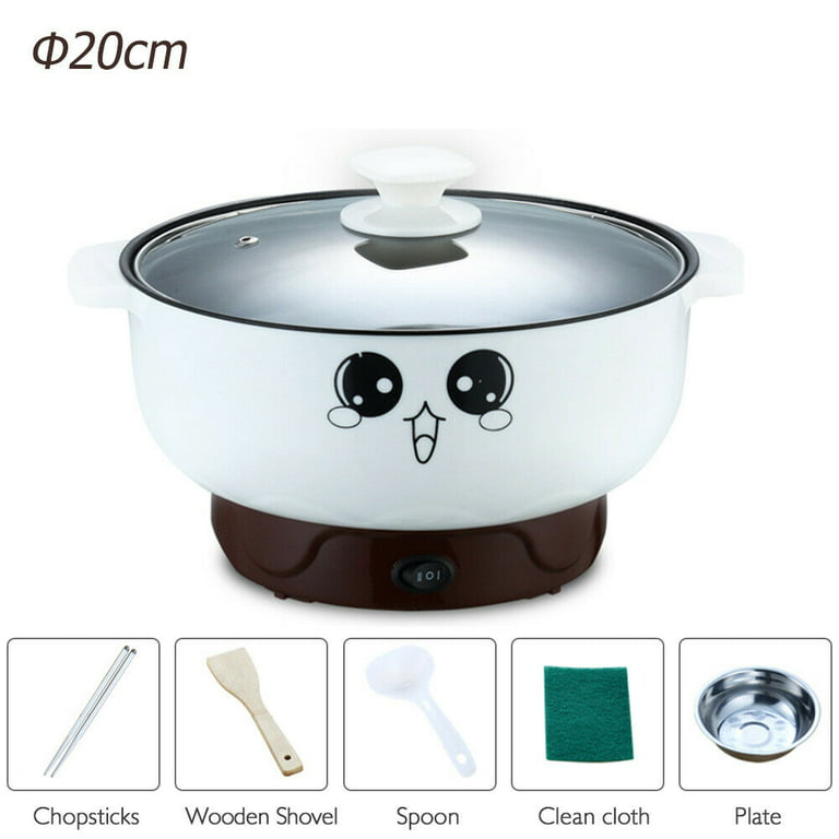 SHZICMY 500W Electric Grill Hot Pot Fry Soup Cooker Nonstick Foldable  Handles Cooker 110V Green
