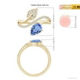 thumbnail image 5 of ANGARA Natural 1.1 ct Tanzanite and Diamond Bypass Ring with Leaf Motif in 14K Yellow Gold for Women (Size-8x6mm) | December Birthstone, Anniversary, Jewelry Gift for Women | Natural Tanzanite Ring, 5 of 10