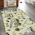 thumbnail image 2 of Cartoon Tractor Area Rugs 3'x5', Washable Small Throw Rugs for Living Room Bedroom, Cute Green Digger Shovel Truck Rustic Indoor Outdoor Rug Non-Slip Low Pile Carpet Runner Reversible Floor Mats, 2 of 8