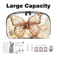 thumbnail image 3 of Butterfly Travel Case Oxford Cloth Waterproof Digital Pouch Organizer Case for Travel Leather Cord Organizer - 5.9x9.44x3.14 in, 3 of 6