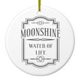 thumbnail image 1 of DistinctInk Hanging Ceramic Christmass Tree Ornament with Gold String - Great Gift / Present - 2 3/4 inch diameter - Moonshine - Water of Life, 1 of 2