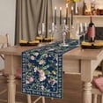 thumbnail image 2 of Table Runners 36 Inches Long Dress Scarves, Navy Blue Flowers Farmhouse Kitchen/Dining Table Runner, Short Coffee Tablerunners, Spring Floral Elegant Pastoral Botanical 13x36 Inch, 2 of 9