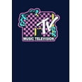 thumbnail image 2 of Boy's MTV Checker Dragon Logo  Graphic Tee Navy Blue Medium, 2 of 4