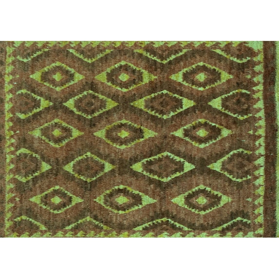 Ahgly Company Machine Washable Indoor Rectangle Abstract Turquoise Blue Modern Area Rugs, 4' x 6'