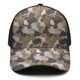 thumbnail image 3 of Camouflage Baseball Cap Adjustable Size – Stylish Spliced Design Trucker Hat, Dad Hat with Full Print Front & Brim, Breathable Cotton Blend Snapback for Sports, Travel & Daily Wear, 3 of 3