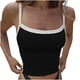 thumbnail image 2 of ICHUANYI Clearance Fashion Woman Round Neck Sleeveless Blouse T-Shirt Patchwork Loose Tank Tops(Black, S) ICHUANYI WER2023080703813, 2 of 6