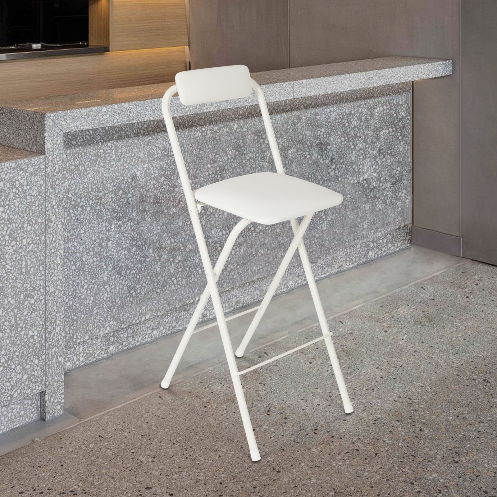 white foldable bar chair tall product