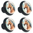 thumbnail image 2 of 4 Pcs Horse Knobs for Kitchen Cabinet Cupboard Dresser Bookcase Drawer Pulls Handles Round Home Decor, 2 of 8