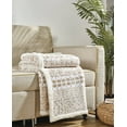 thumbnail image 2 of Plazatex Tala with Sherpa Plush Decorative All Season Plum Throw Blanket 50" x 60" Beige, 2 of 3