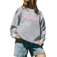 thumbnail image 3 of QAFOPEH Women Love Peach Heart Printed Crew Neck Long Sleeve Sweatshirt, 3 of 7
