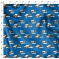 thumbnail image 4 of Soimoi Blue Rayon Crepe Fabric Pine Tree & Cottage Nature Print Fabric by Yard 46 Inch Wide, 4 of 5