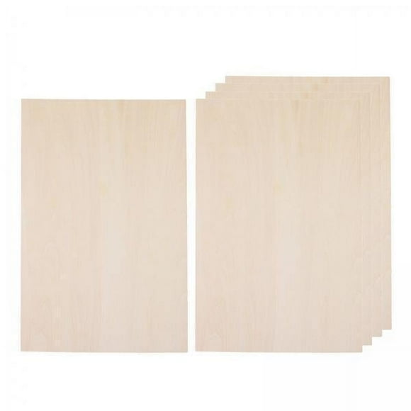 Luzkey 5x10 Pieces Wood Sheets Board Thin Plywood Board for Making Plane Model Crafts 100x100x2mm