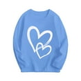 thumbnail image 1 of Plebaso Garçons Filles Hauts à Manches Longues en Coton Imprimé Cœur T-Shirts à Enfiler Enfants Blouses Décontractées Col Rond, 1 of 2